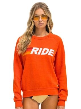 Aviator Nation Ride Logo Sweatshirt Orange Like New